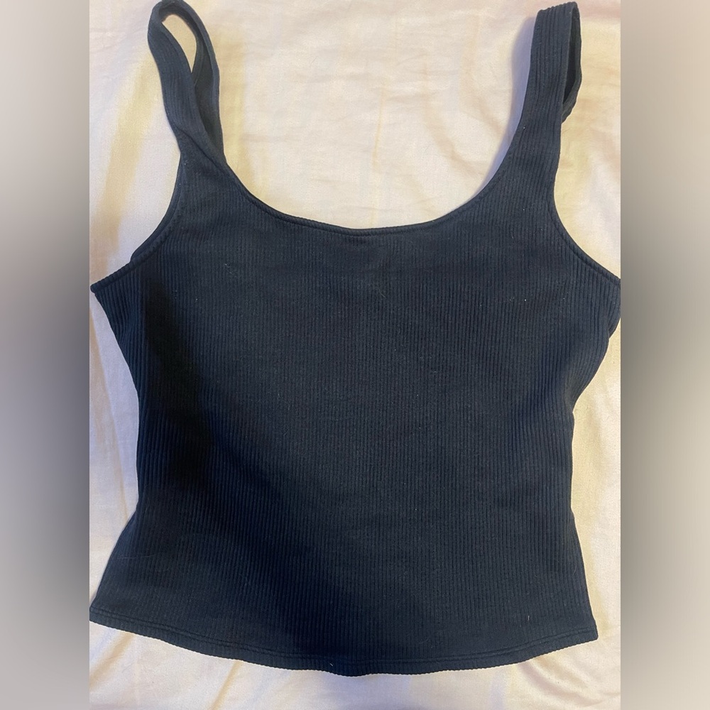 DYNAMITE Nylon Black Crop Top Scoop neck